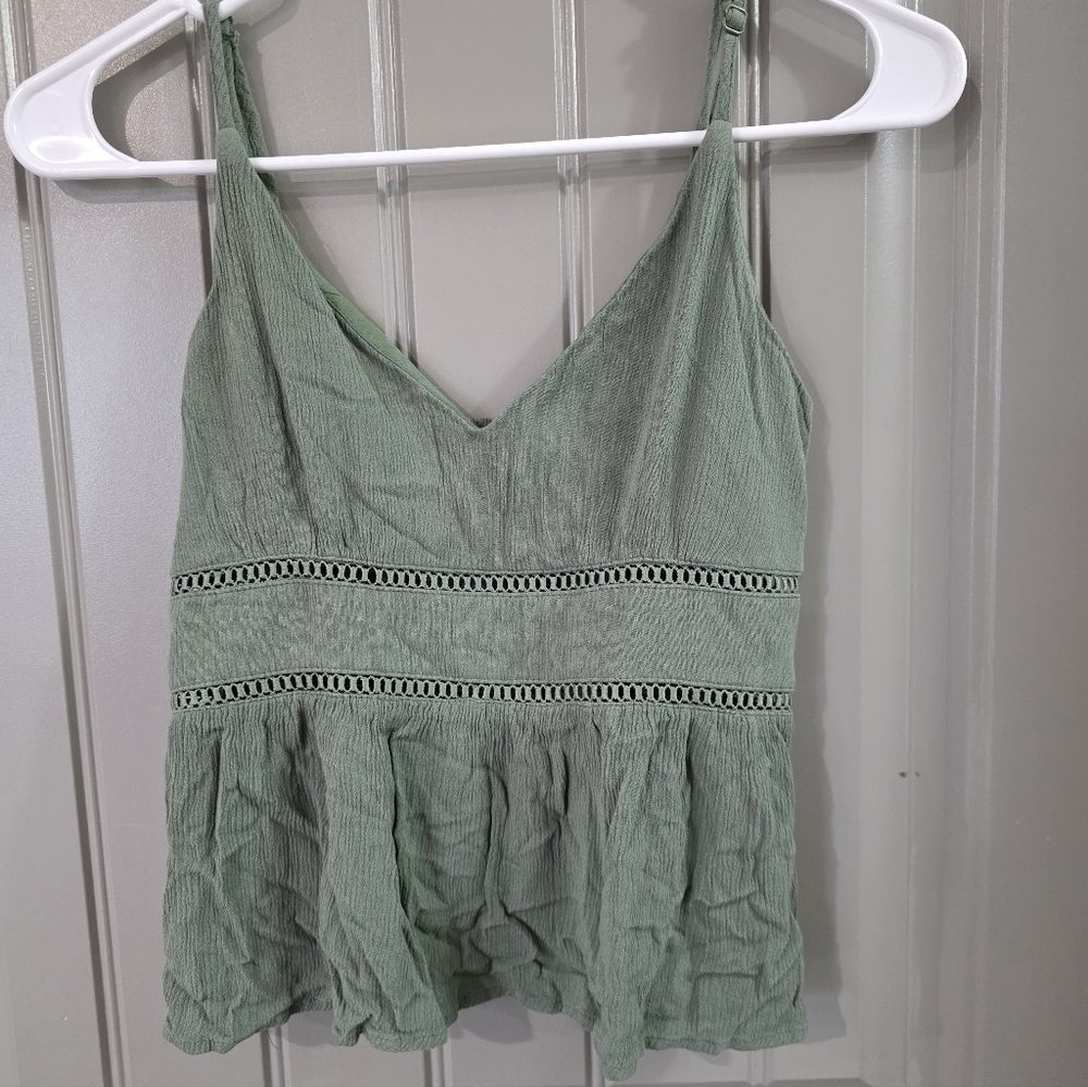 Trixxi Womans Small Green Crop Top Tank Top